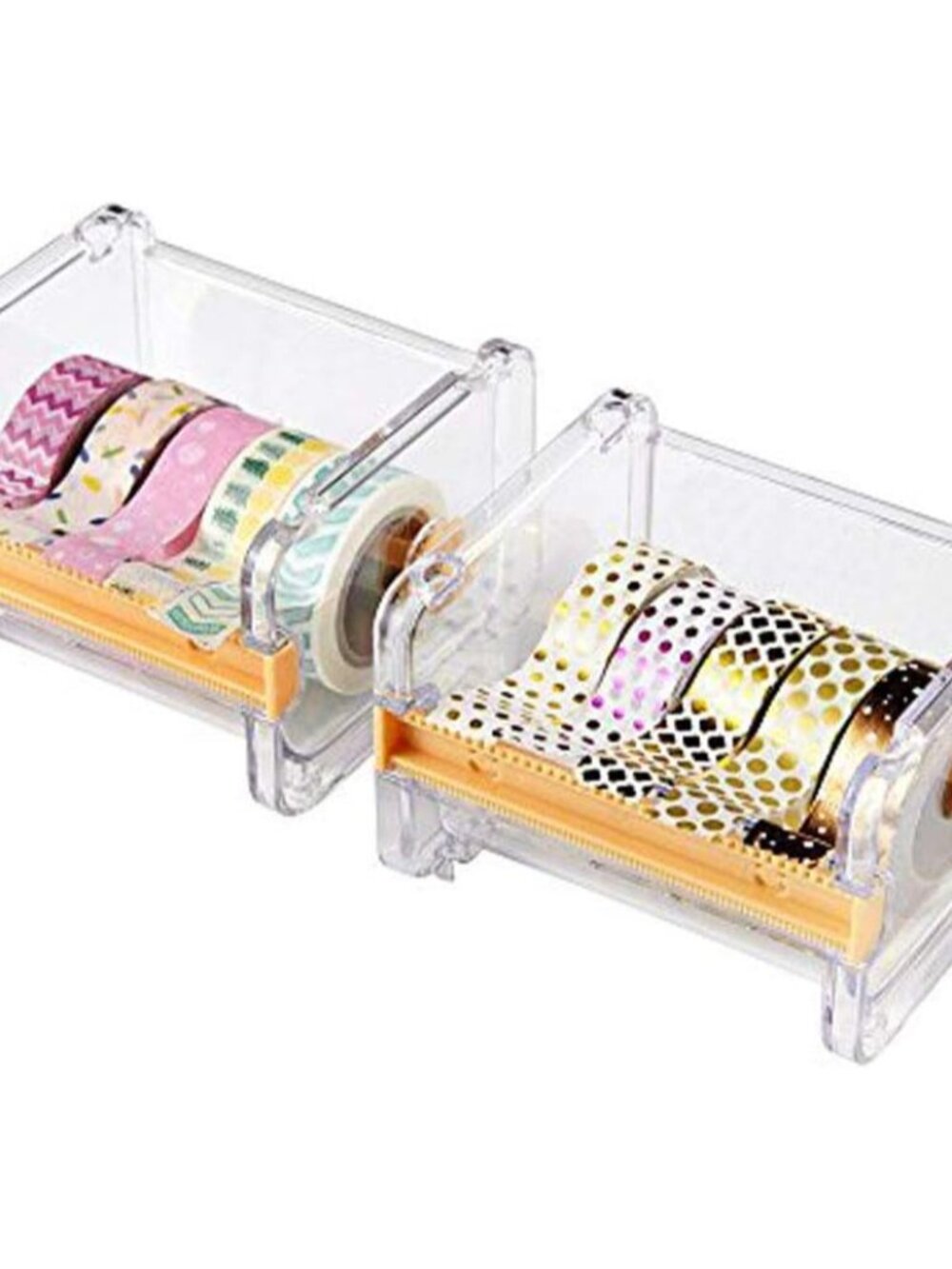 2pcs Washi Tape Dispenser Cutter,Roll Tape Holder Organizer,Masking Tape Desktop